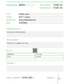 Retatrutide 20mg vial (New batch awaiting lab analysis)